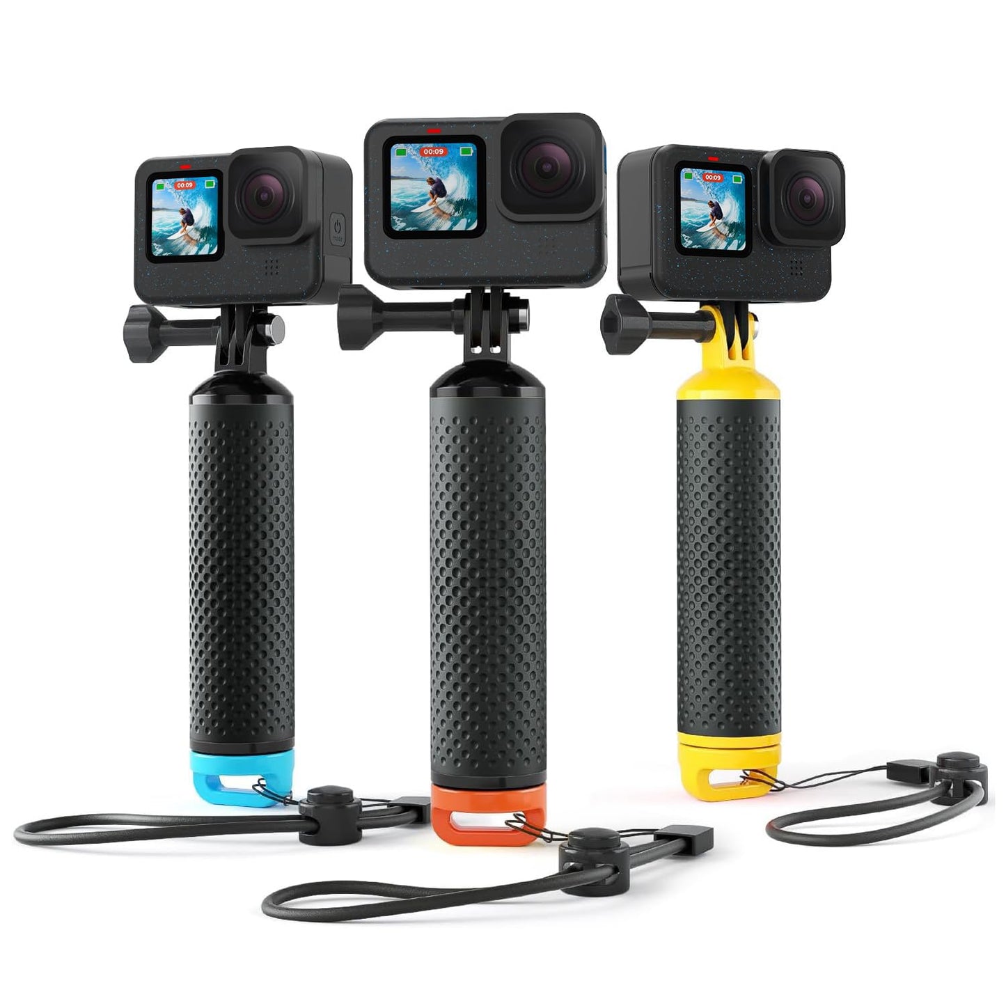 Sametop Floating Handle Grip Floaty Stick Waterproof Handler Accessory Compatible with GoPro Hero 13, 12, 11, 10, 9, 8, 7, 6, 5, 4, Session, 3+, 3, Hero(2018), Max, DJI Osmo Action Cameras (Orange)