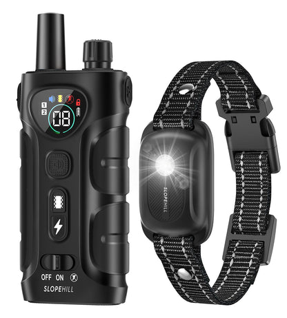 SLOPEHILL Dog Shock Collar,4200FT Dog Training Collar with Remote,IPX8 Waterproof E-Collar with Beep,Vibration,Shock,Flash Light,No Shock Mode,Electric Shock Collar for Small Medium Large Dogs,Black