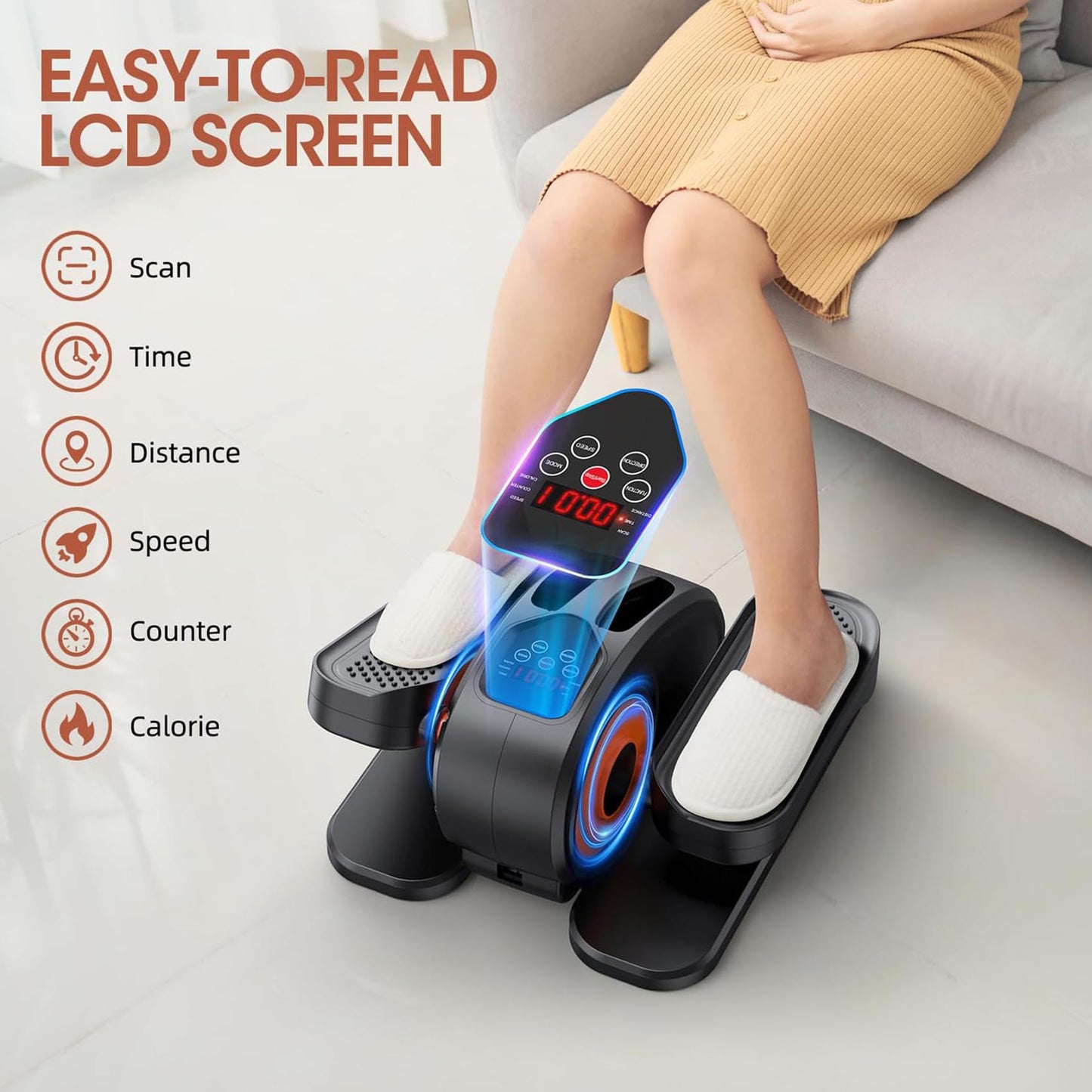 GUGTTR Under Desk Elliptical, Electric Seated Pedal Exerciser for Seniors with 12 Adjustable, Quiet & Compact Mini Ellipse Leg Exerciser with Display Monitor & Remote Control