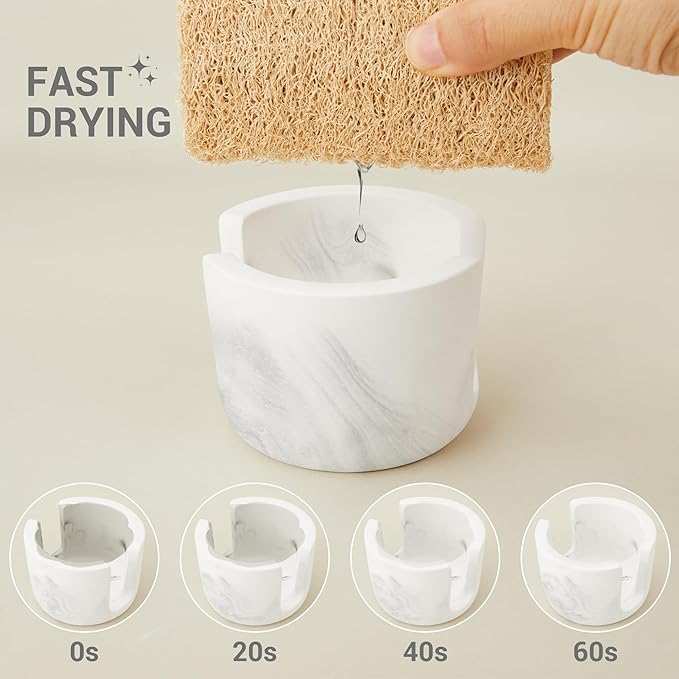 Diatomite Sponge Holder for Kitchen Sink Counter, Quick Drying, Fast Water