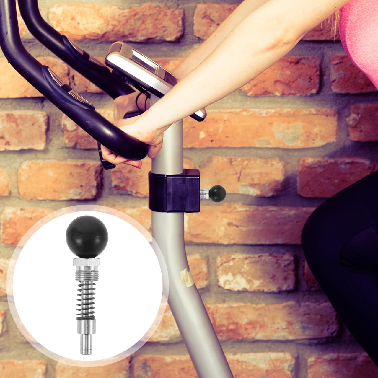 FOYTOKI Pull Pin Spring Knob for Gym Equipment Adjustable Exercise Machine Release Pin Durable Fitness Equipment Knob 4.33 Inch Black Spring Latch for Workout