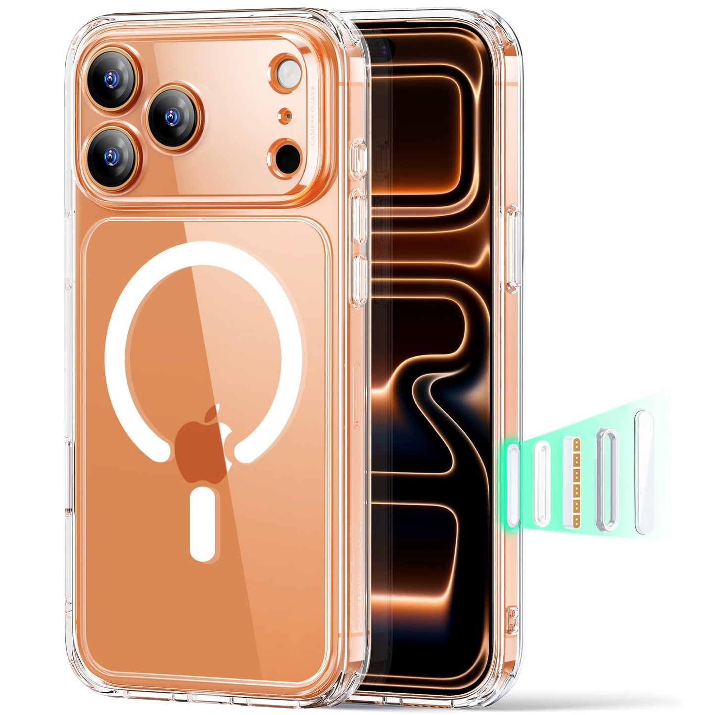 ESR for iPhone 17 Pro Max Case, Camera Control, Compatible with MagSafe, Shockproof Military-Grade Protection, Magnetic Phone Case for iPhone 17 Pro Max, Classic Hybrid Case (HaloLock), Clear