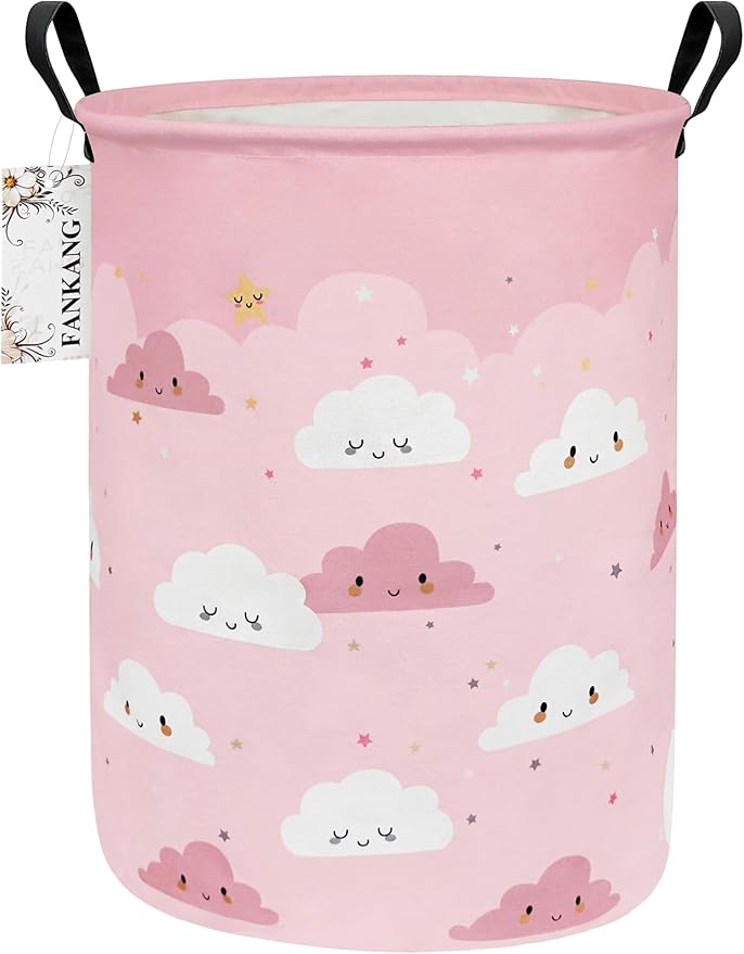 FANKANG Storage Basket, Nursery Hamper Canvas Laundry Basket Foldable