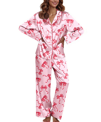 Ekouaer Pajamas For Women Set Silk Pjs 2 Piece Satin Sleepwear Long Sleeve Button Down Lounge Sets With Pant