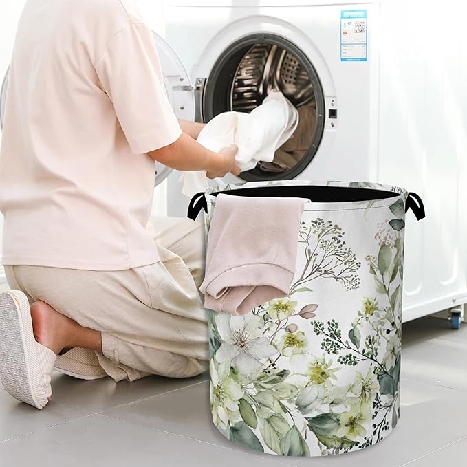 Flowers Plants HerbsLaundry Hamper, Dirty Clothes Laundry Basket