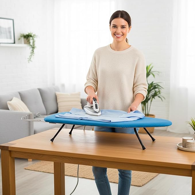 Metal Mesh Panel Tabletop Ironing Board | Foldable Iron Board | Heavy Duty