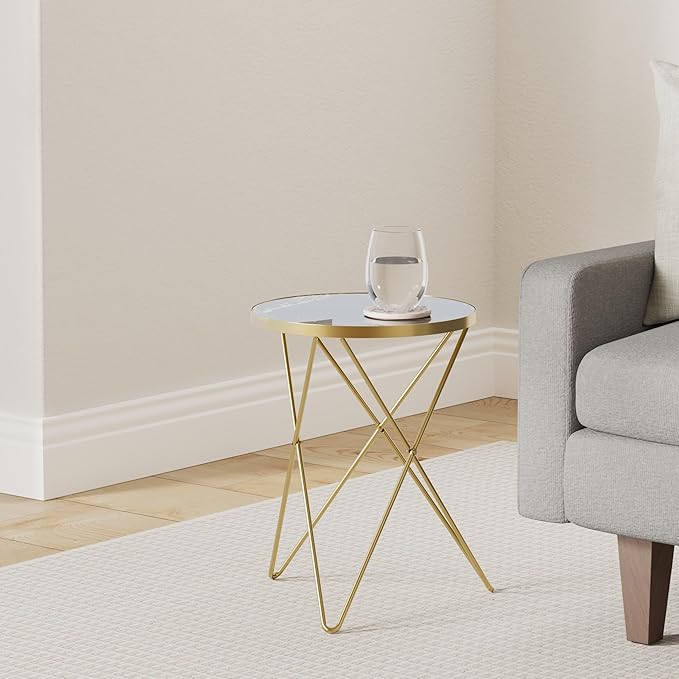 HLR Modern Round Side Table Set of 2, End Table