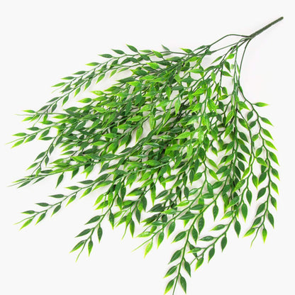 PASYOU Artificial Willow, Plastic Plants Greenery Leaves Fake Hanging Vine Faux Ivy for Home Indoor Outdoor Garden Door Wall DIY Basket Planter Filler Wedding Party Decoration UV Resistant - 4 Pack