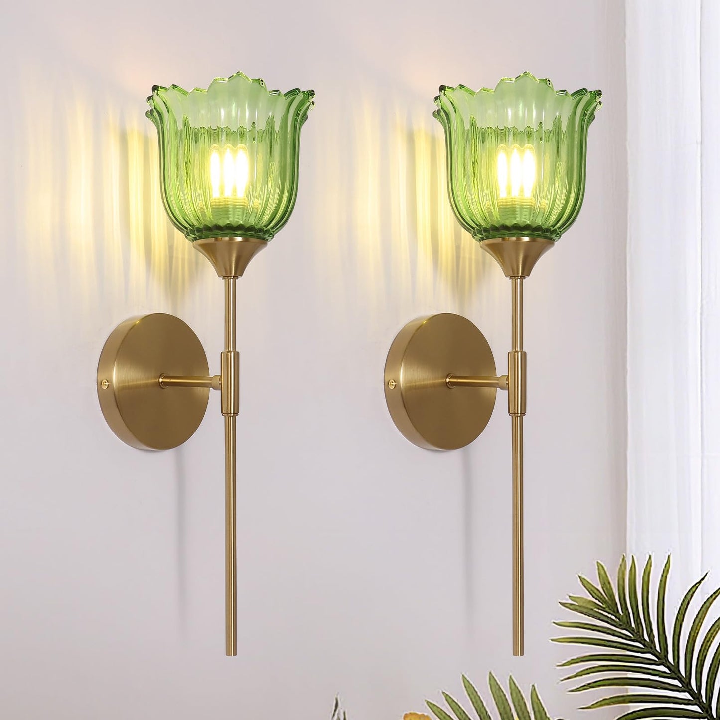 Blooming Rose Wall Sconce Set of 2, Medieval Retro & Modern Style Gold-Plated Wall Sconce with E26 Base (Bulbs Not Included) Wall Lamp for Bathroom Bedroom Kitchen Hallway Living Room Staircase Mirror