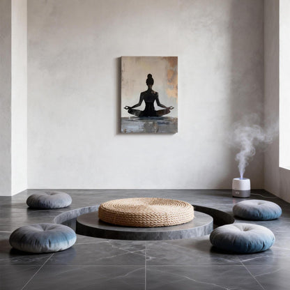LYYGLYY Framed Yoga Canvas Wall Art, Zen Print Wall Art, Modern Minimalist Yoga Room Poster Artwork for Walls, Calm Mindfulness Wall Decor for Bedrooms, Living Rooms 12×16 Inches