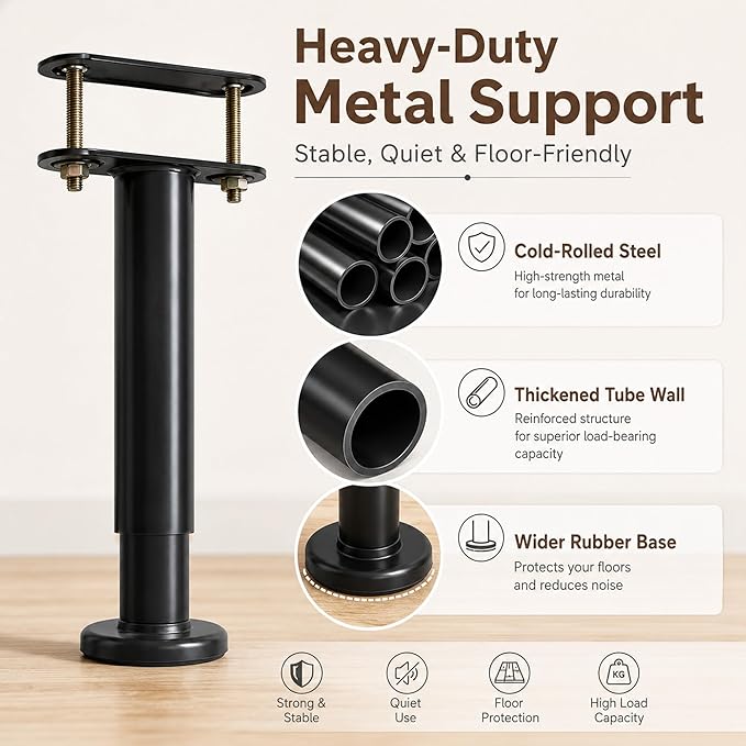 Under Bed Metal Support Legs, Adjustable Height Bed Frame Support Leg, Bed Slat