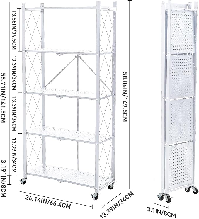 BRIAN & DANY 5-Tier Foldable Storage Shelves