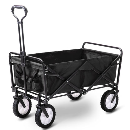 LIFE CARVER Folding Camping Cart Garden Wagon 4 Wheeled Collapsible Festival Trolley, Portable Garden Cart & DIY Waste Wagon - 150KG Capacity