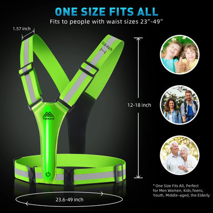 Topward Running Vest High Visibility Reflective Gear, Mens Hi Viz Vests, Lightweight Adjustable 360-degree Hi Vis Safety Vest for Dog Walking Jogging Hiking Camping Cycling Motorcycle