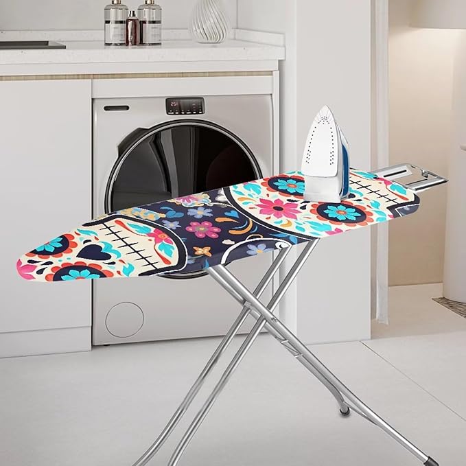 Tribe Floral Skull Ironing Board Cover 15x54 Inch Standard Mexican Skeleton