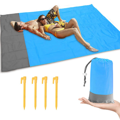 Turebest Beach Blanket 79 * 55inch, Compact Sand Proof and Waterproof Picnic Blanket, with Portable Storage Bag, Great for Outdoor Travel Camping Hiking Festival Park Sports