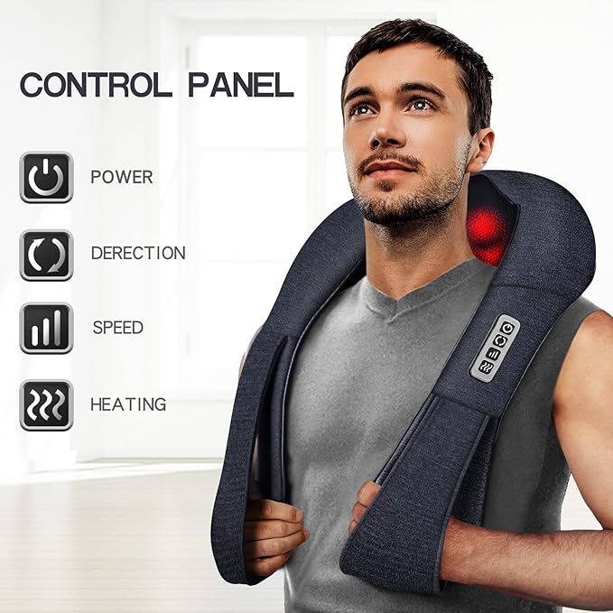 Mo Cuishle Shiatsu Back Shoulder and Neck Massager with Heat, Electric Deep Tissue 4D Kneading Massage, Best Gifts for Women Men Mom Dad, Fathers Day, Mothers Day, Christmas Gifts