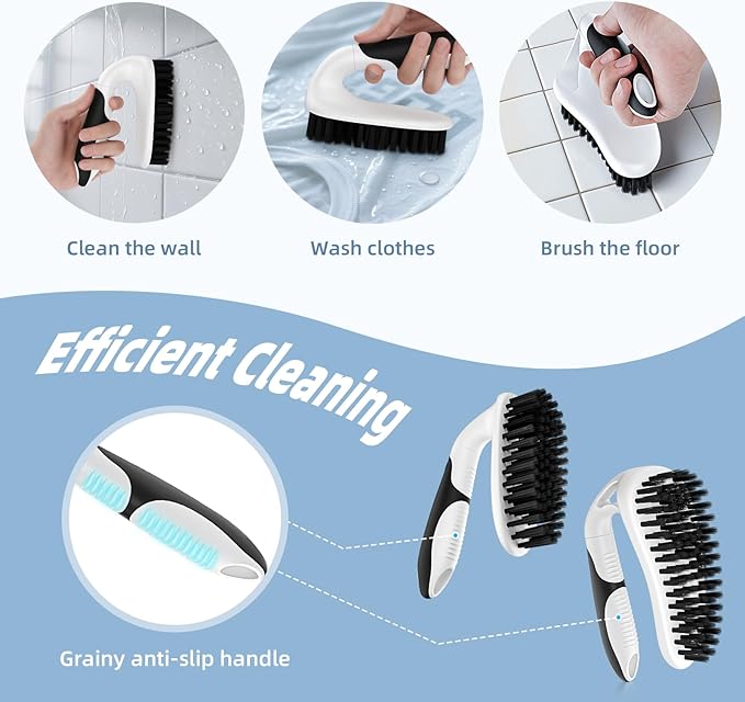 Scrub Brush Set, Heavy Duty Scrub Brushes Crevice Cleaning Brush