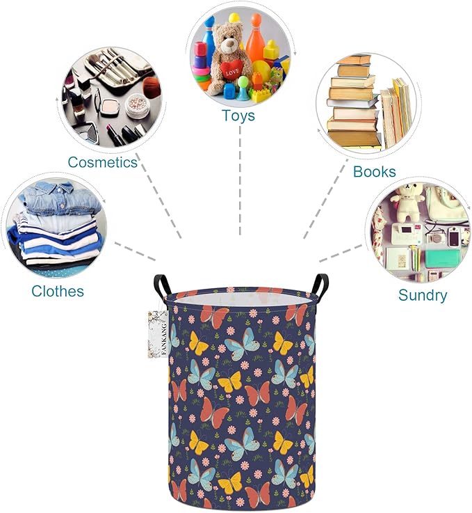 FANKANG Storage Basket, Nursery Hamper Canvas Laundry Basket Foldable