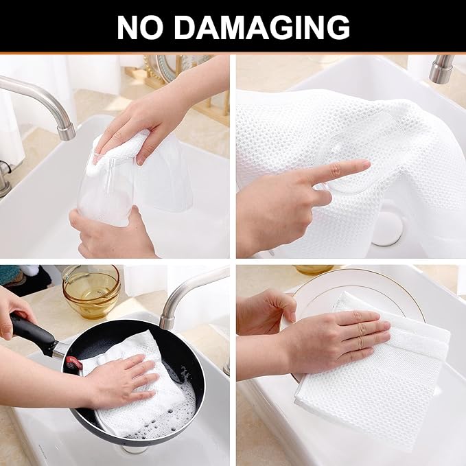 Homaxy 100% Cotton Dish Cloths, 8 Pack