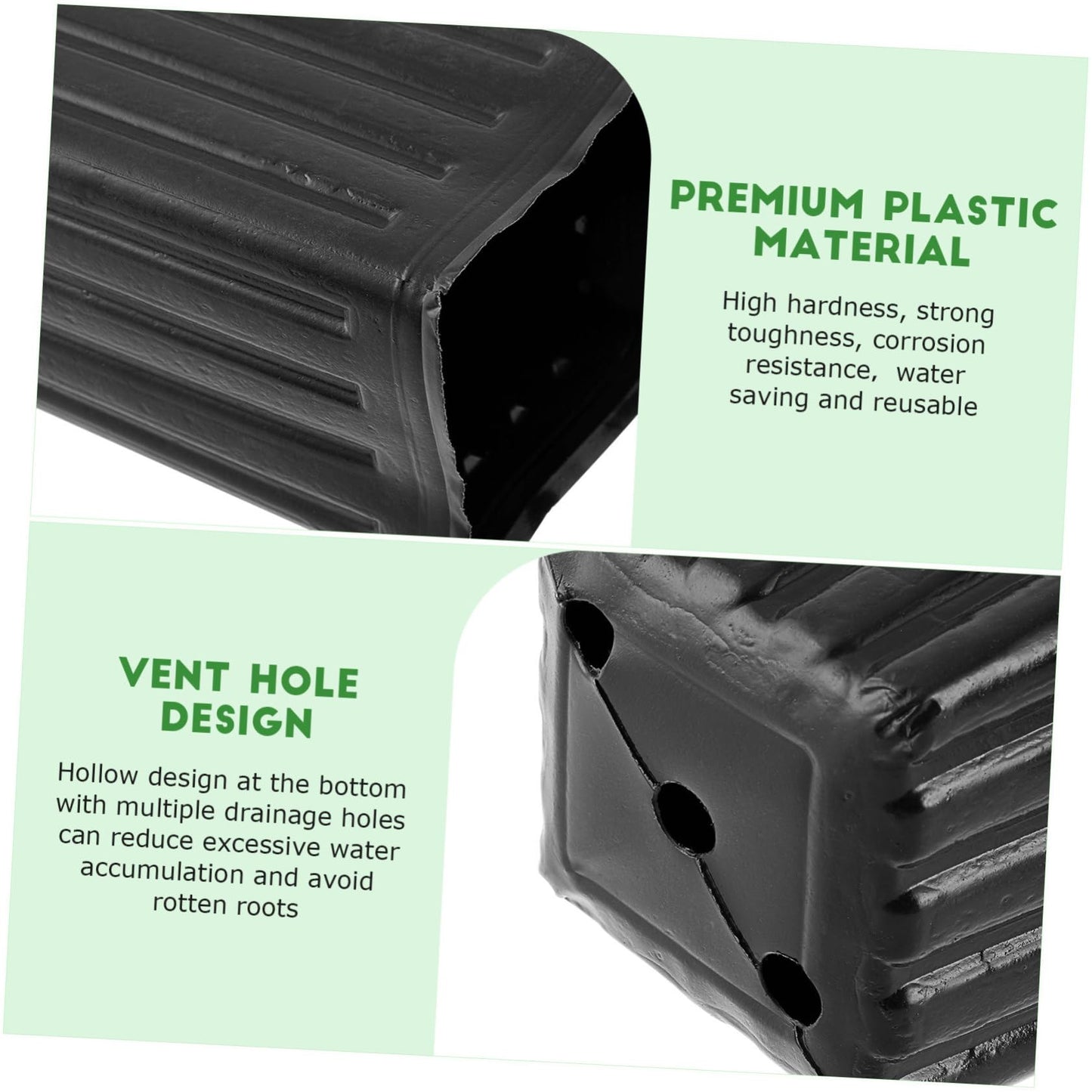 YARNOW 50pcs Tall Nursery Pots for Trees, 11.8 x 3.9 Inch, Black Plastic Grow Bags with Drainage Holes for Vegetables, Fruits, and Flowers