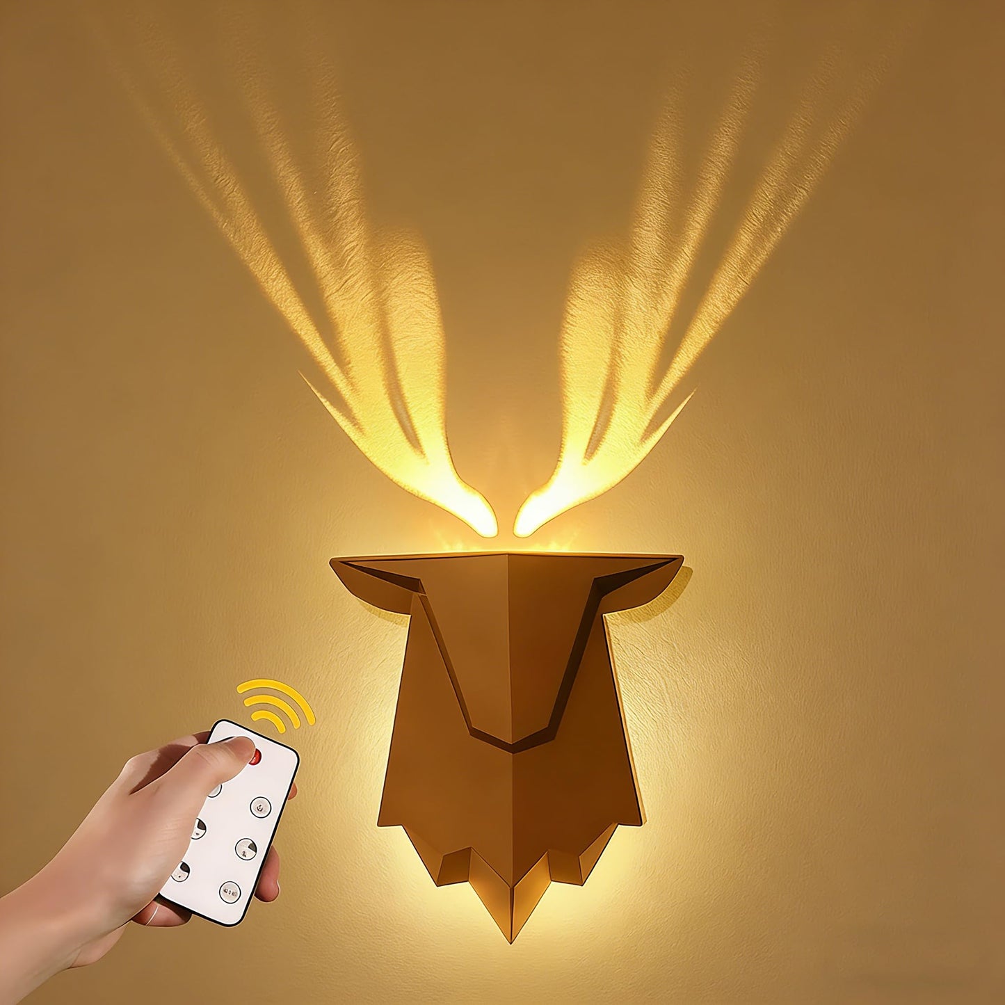 Tarinks Deer Night Light with Remote Control, Rechargeable Antler Lamp, Dimmable Deer Wall Light, Deer Sconce Gifts for Women Men Dad Husband Uncle Brother Friend, Hallway Stairway Home Decor