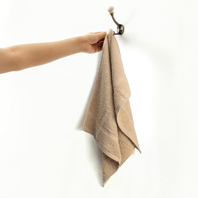 Basic Hand Towels 16x26 Inches – Bulk Pack of 24 – Beige Color – Soft and