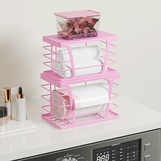 2 Pack Pink Trash Bag Holder