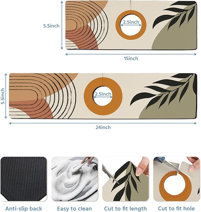 Patterned Sink Faucet Mat Kitchen Splash Guard Super Absorbent Drying Mat