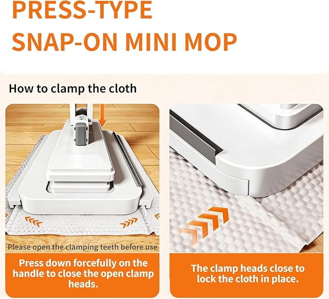 Clip on Mini Mop for Kitchen Counter & Floor – No Wash & Cloth Changing Lazy