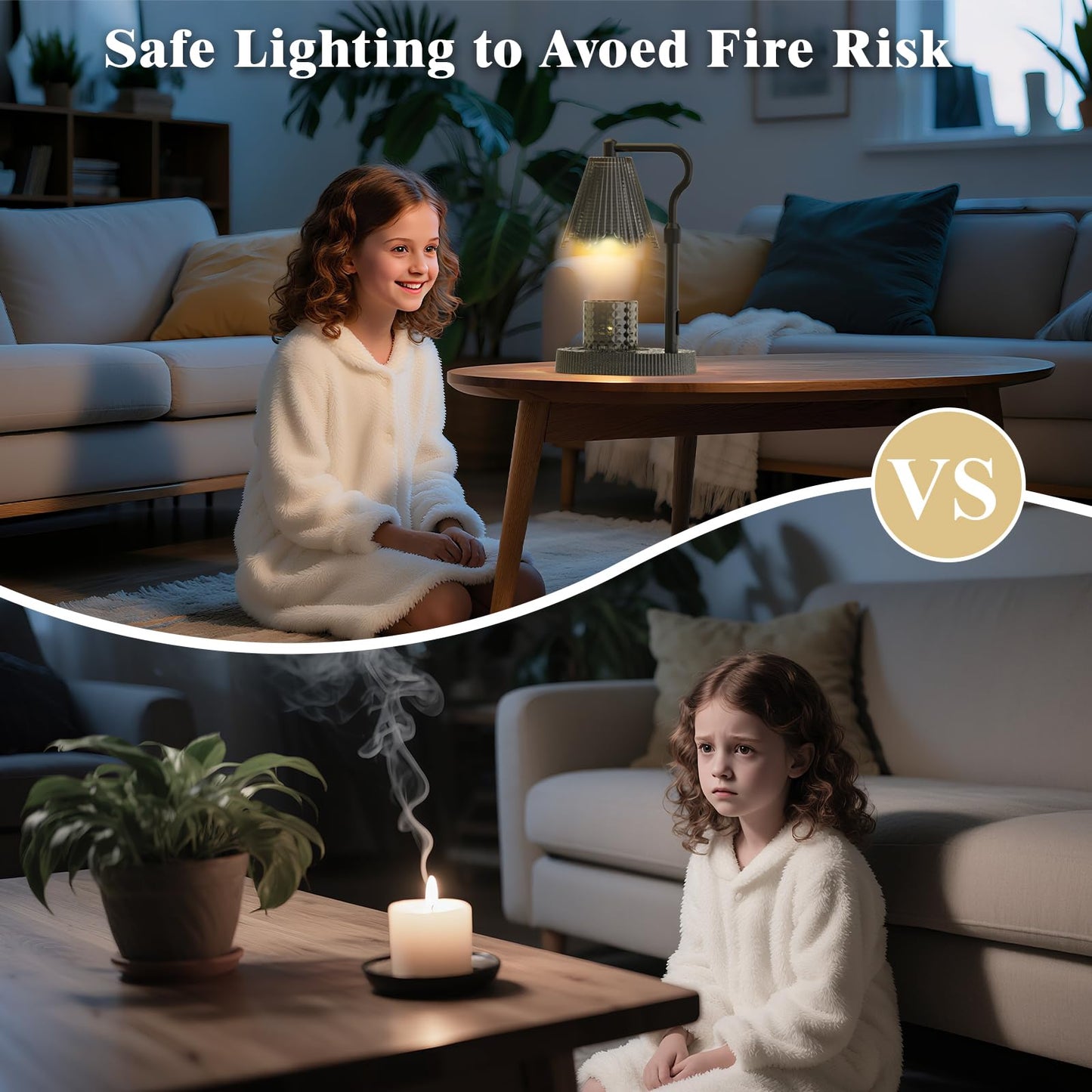 WYghyronic Candle Warmer Lamp with Timer & Dimmable 4-Level Brightness - Adjustable Height,for New Home Bedroom, Gifts for Women (Black)