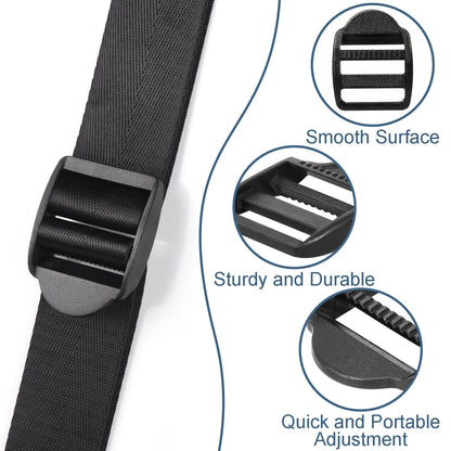 CooBigo 12 Pack Plastic Ladder Lock Buckles, 1" Ladder Slider Buckle for Backpack Strap Nylon Webbing Clip Replacement, Outdoor Camping Gear Sleeping Bag Tent Tie Down Strap Accessories (Black)