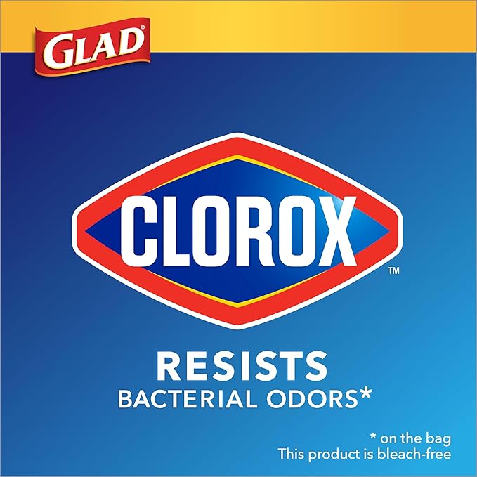 Glad Medium Trash Bags, 8 Gallon, Lemon Fresh Bleach Garbage Bags, Resists