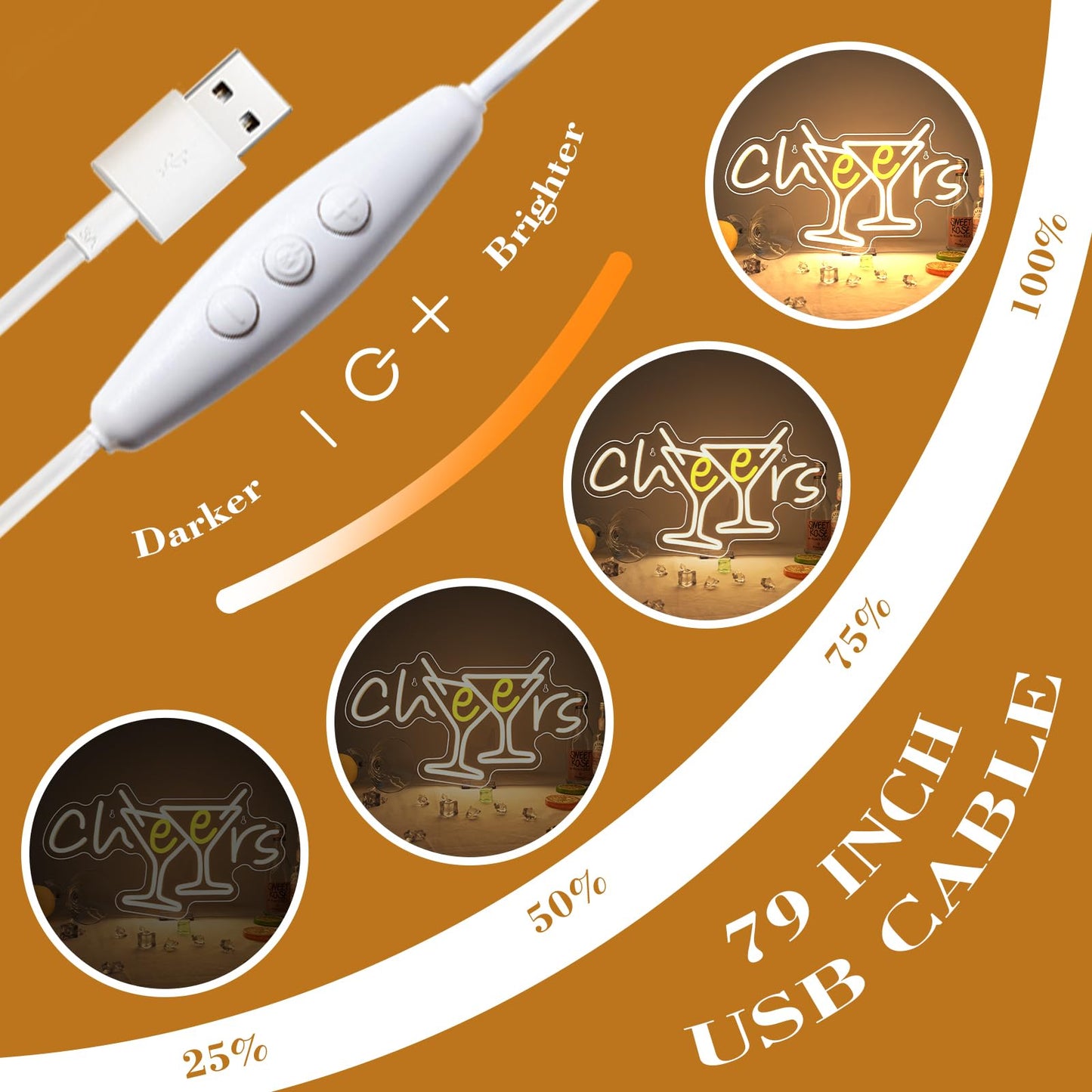 WX&YH Cheers Neon Sign Cocktails Bar Led Sign Cheers Neon Signs for Wall Decor Cocktails Glass Neon Lights Signs for Home Pub Party Club Restaurant Shop Bar Lights Decor Gifts