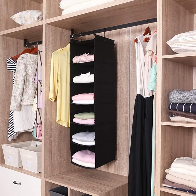 MAX Houser 6 Tier Shelf Hanging Closet Organizer, Closet Hanging Shelf