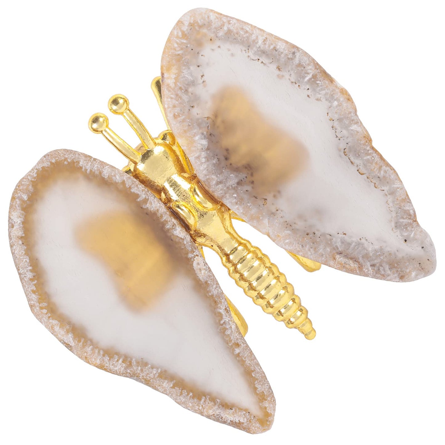 Rockcloud 10 Pcs Agate Light Table Slices Healing Crystals Geode Stones, Set of 2 Agate Slices Butterfly Decorative Ornament Butterfly Stand Figurine Collection for Home Office Desktop Decor