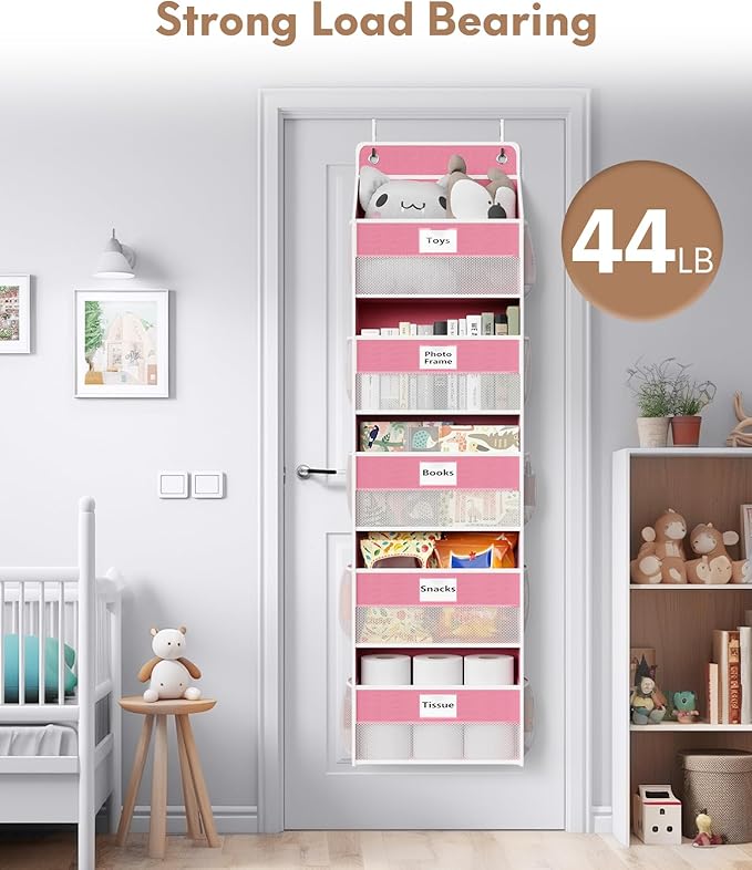 Over The Door Organizer Hanging, 5 Shelf Behind The Doors Storage, Pantry Door