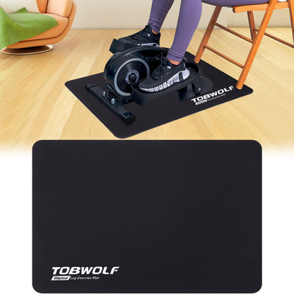TOBWOLF Non-Slip Workout Mat for Under Desk Ellipticals, Exercise Mat for Ellipse Leg Exerciser Machine, Apply to Foot & Leg Pedal Exerciser for Seniors Fitness, Enhanced Stability & Floor Protection