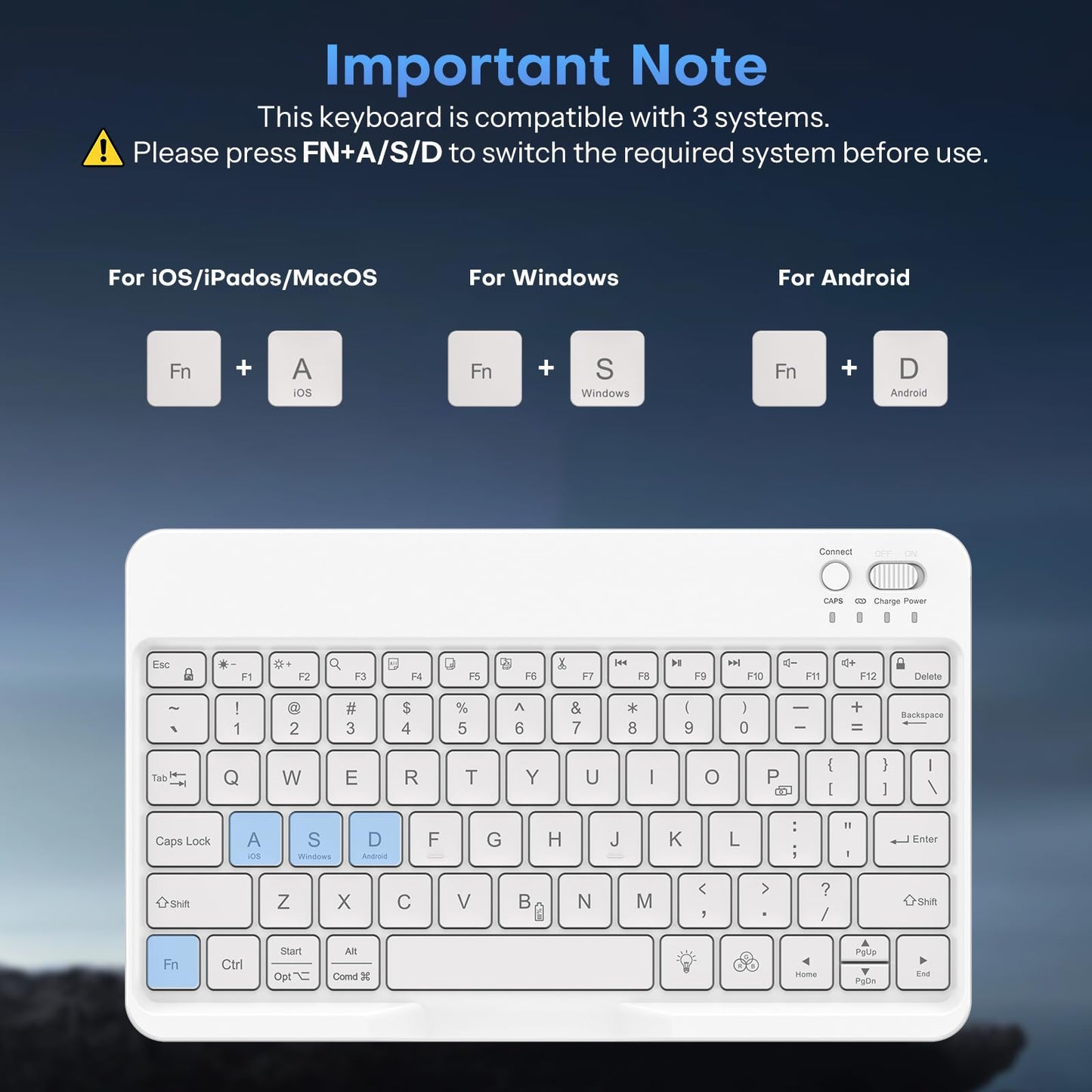 OMOTON Bluetooth Keyboard for Tablet/Android/Windows/iOS, with 7 Colors Backlight Rechargeable Wireless Mini Keyboard for Galaxy Tab A9+/A9+ Plus/S9/S9 Plus/S9 FE, Black