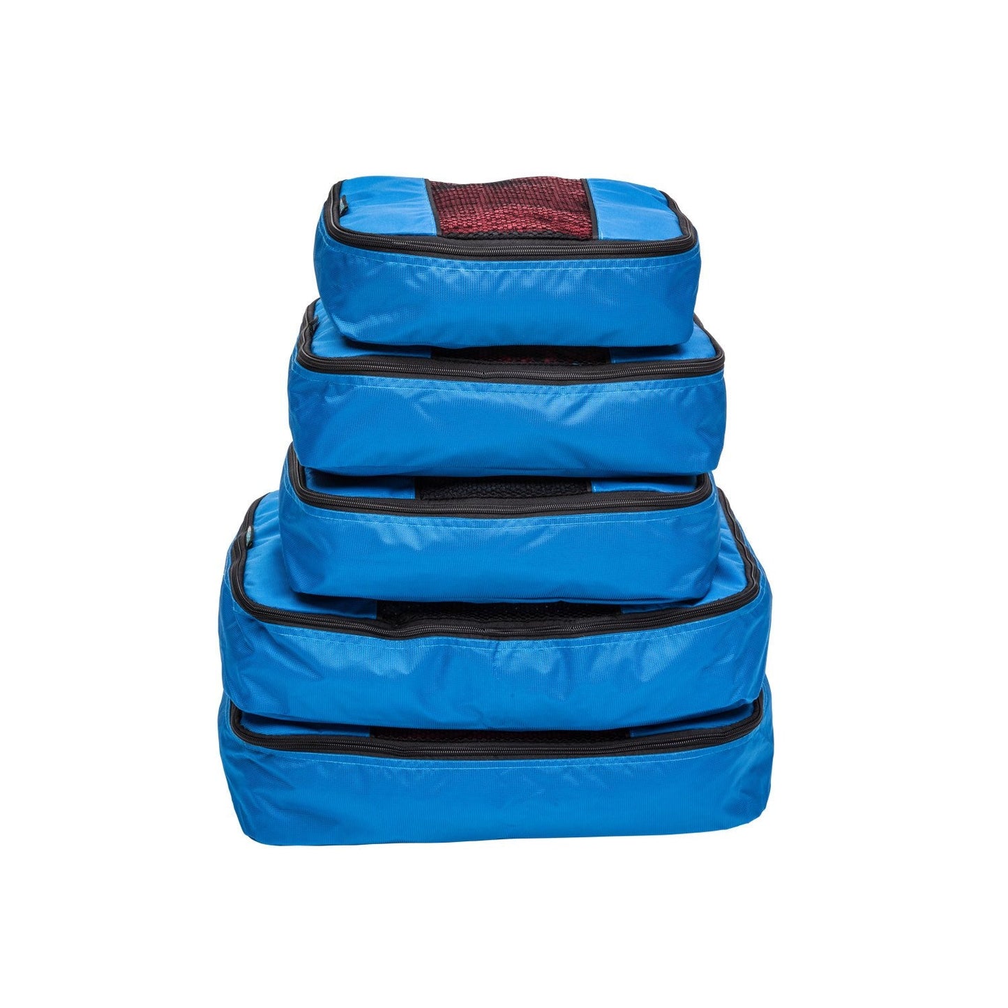 TravelWise Luggage Packing Organization Cubes 5 Pack, Blue, 2 Small, 2 Medium, 1 Large