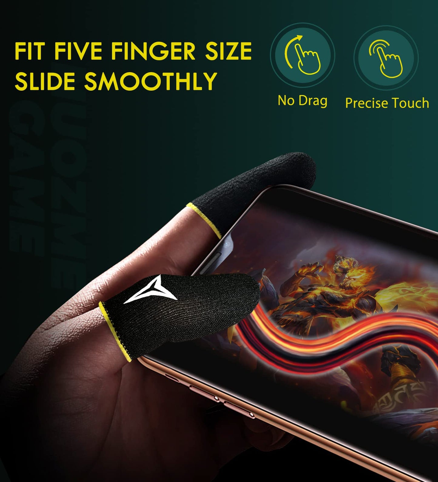 15 Pack 3 Colors E-Sports Light Model Gaming Finger Sleeves, 0.15mm Superconducting Nanofibers, Smooth Feel, Anti-Sweat, Extremely Thin, Fit All Touchscreen Devices