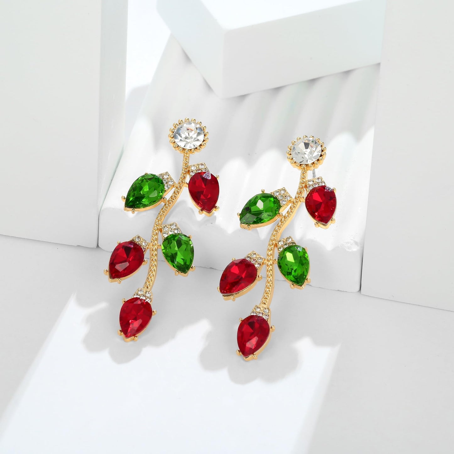 INNERDIVA Colorful Christmas Light Bulb Earrings, Christmas Dangle Stud Earrings Holiday Earrings for Women Gifts