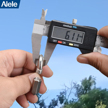 15/64" Quick Link,Alele 8 Packs M6 Stainless Steel Chain Connector,Heavy Duty D Shape Locking Looks for Carabiner, Hammock, Camping and Outdoor Equipment