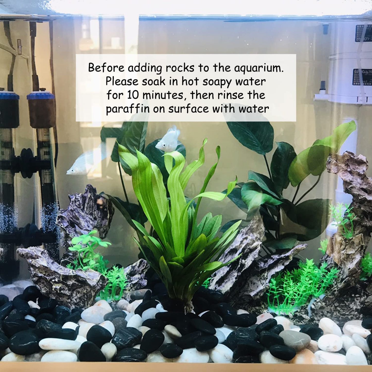 FANTIAN 2 lbs Black Pebbles for Indoor Plants, 1-2 Inch Small Bag Black Stones. Decorative River Rocks for Plants, Landscaping, Vase Fillers and Outdoor Garden