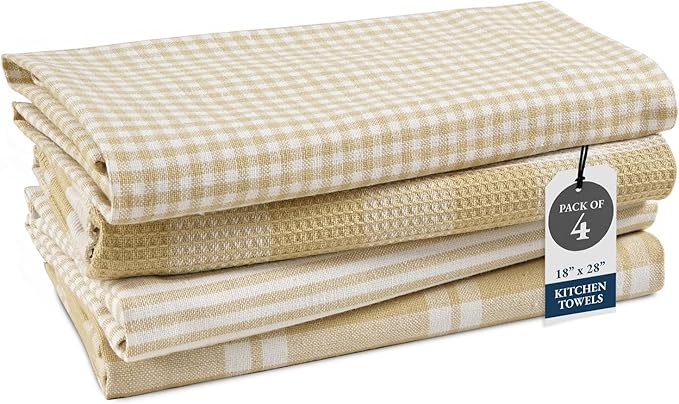 LANE LINEN Cotton Kitchen Towels Set, Quick-Drying, Premium Dish Towels