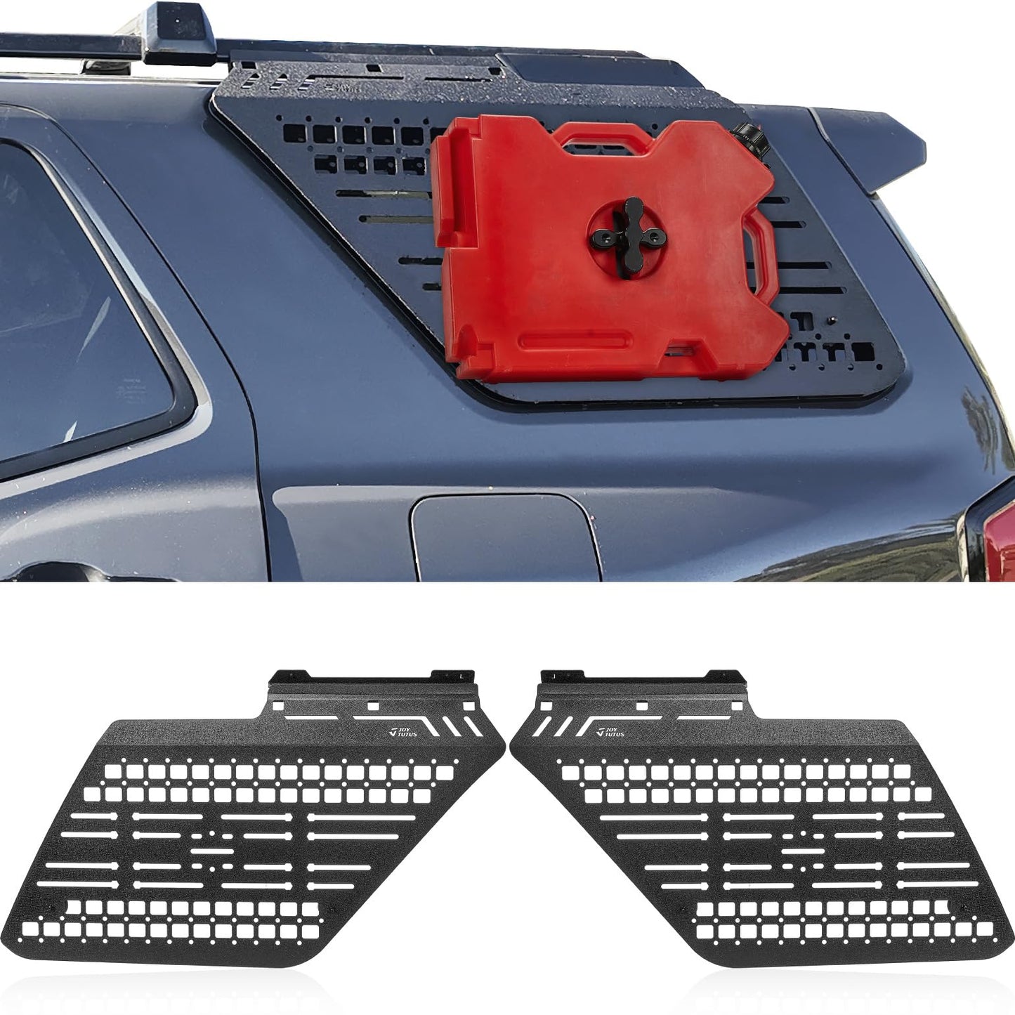 JOYTUTUS Rear Window Molle Panel Kit Compatible with 2025-2026 4Runner 6th Gen Exterior Modular Storage Cargo Rack | 4 Recovery Board Accessories(Not for Trailhunter)