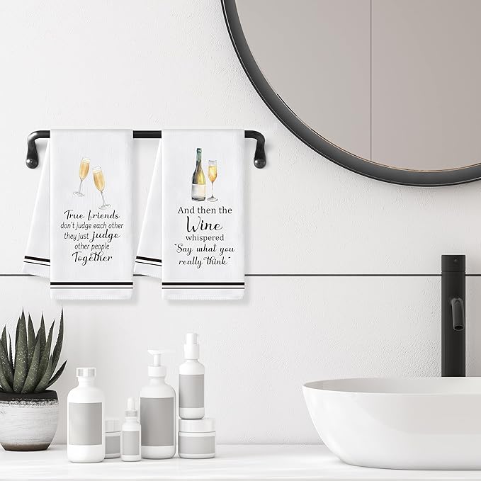 GROBRO7 Funny Wine Hand Towel