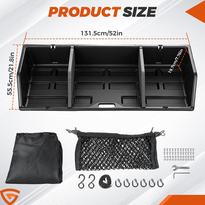 GEARLAST 52 inch Truck Bed Cargo Box, Truck Bed Organizers and Storage,Truck Bed Storage System with Isolation Netting and Tarpaulin, Tailgate-Slide Design for Effortless Loading/Unloading