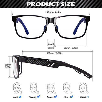 ANYLUV Blue Light Blocking Glasses Men Computer Gaming Glasses Lightweight Al-Mg Metal Anti Eyestrain Eye Protection