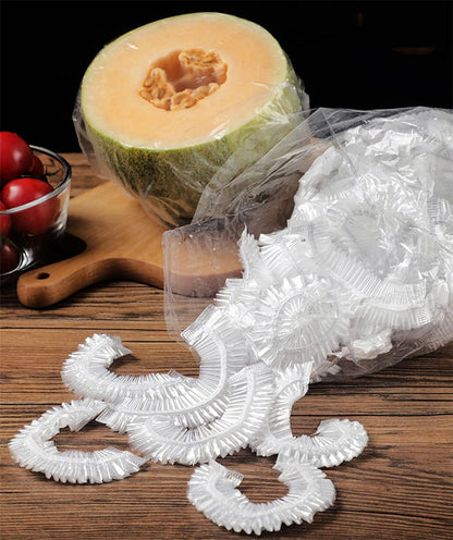 300PCS Disposable Bowl Covers Canning Lids, Disposable Bowl Covers Food Cover Stretch Edging, Flexible Storage Packaging for Storage Containers, Plastic Lids for Disposable Cling Bags for Household